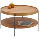 Bild 1 von Hom`in Couchtisch, Schwarz, Eiche, Holz, Eiche, furniert, rund, Rundrohr, 80x45 cm, Wohnzimmer, Wohnzimmertische, Couchtische