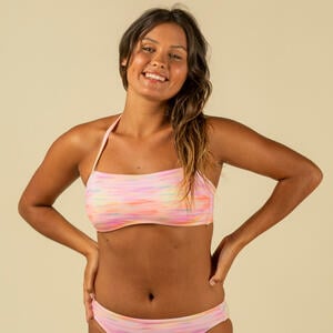 Bikini-Oberteil Bandeau mit herausnehmbaren Formschalen Laura Pad Salty Orange