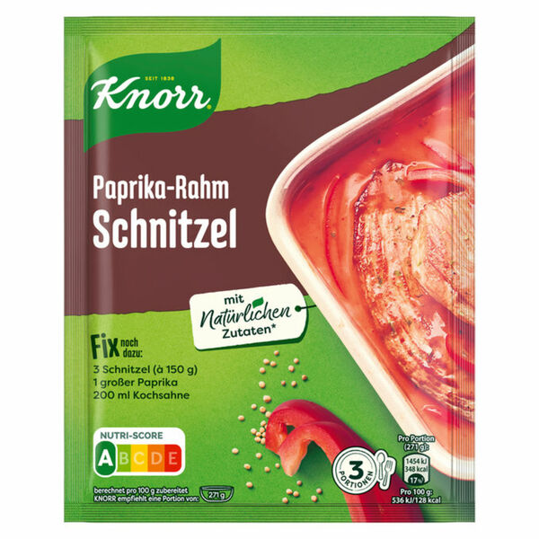 Bild 1 von Knorr 3 x Fix Paprika Rahm Schnitzel