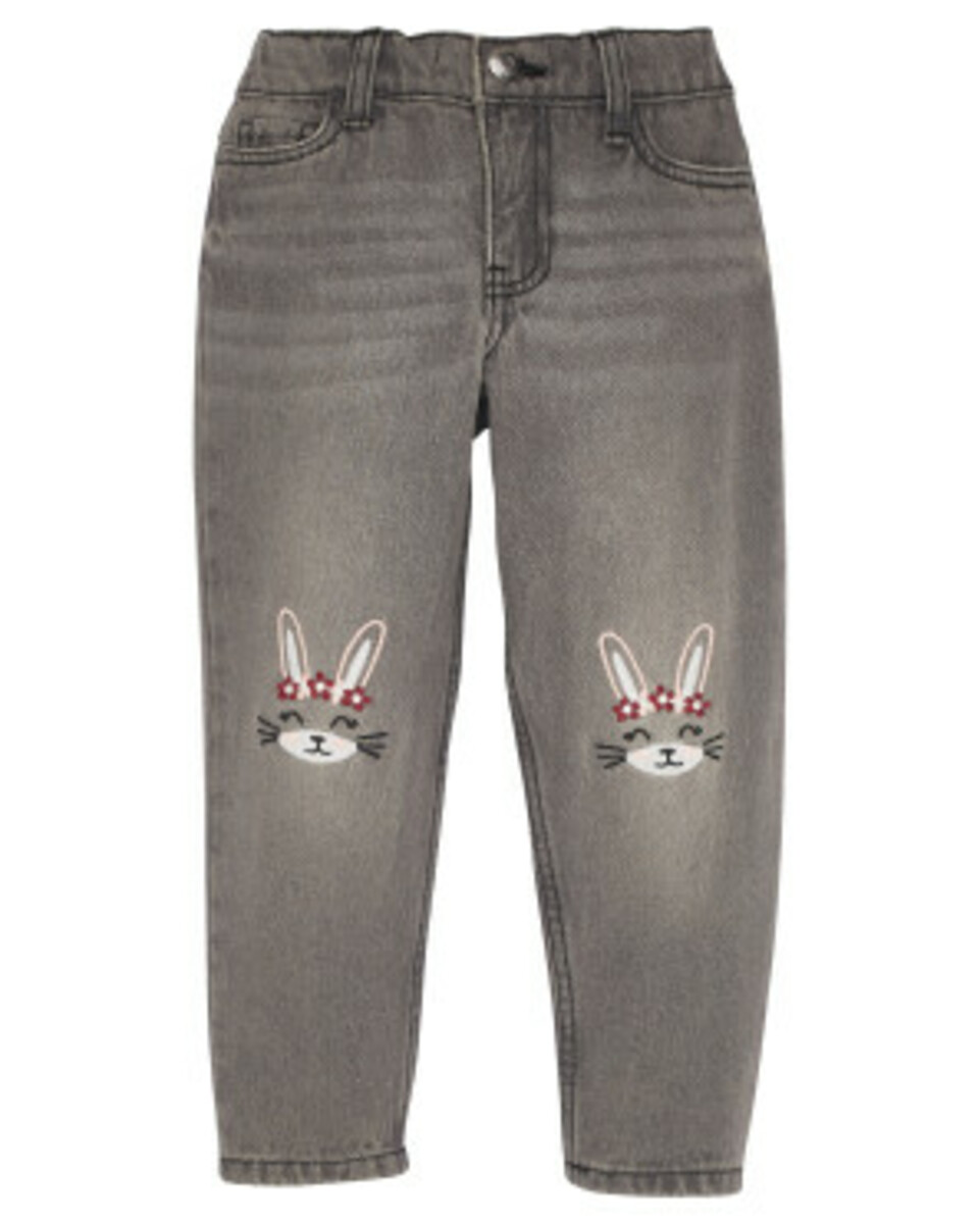 Bild 1 von Mom-Jeans
       
      Kiki & Koko, Stickereien auf den Knien
     
      Denim light grey