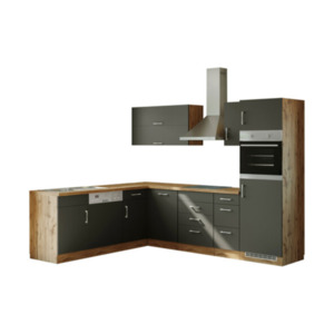Winkel-Küche Porto, 210 x 270 cm, anthrazit/wotan