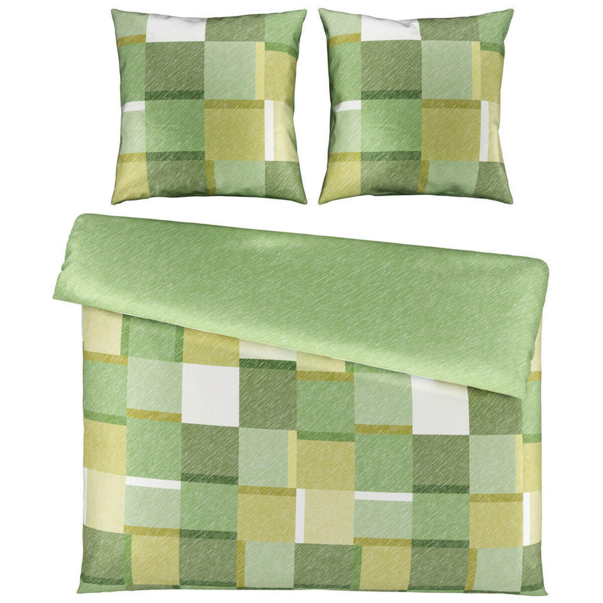 Bild 1 von Bio:Vio Wendebettwäsche, Grün, Textil, Karo, 200 cm, Gots, pflegeleicht, schadstoffgeprüft, bio, Schlaftextilien, Bettwäsche, Bettwäsche