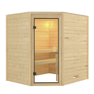 Sauna-Set Vera mit Ofen, naturbelassen, 4,5 kW