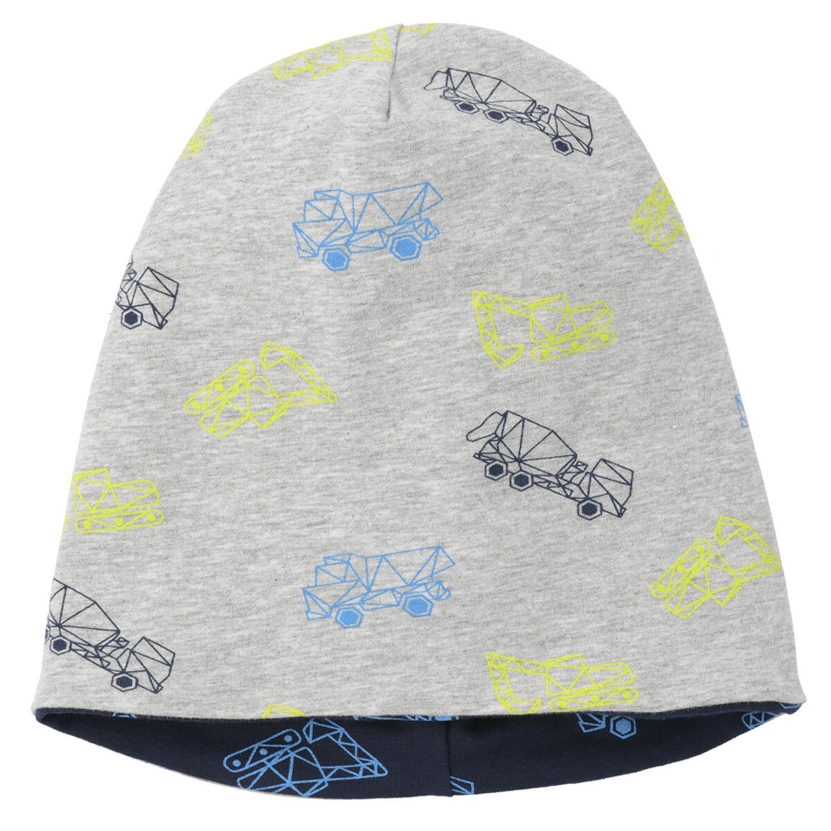 Bild 1 von Jungen Mütze mit Baustell-Motiven HELLGRAU / DUNKELBLAU