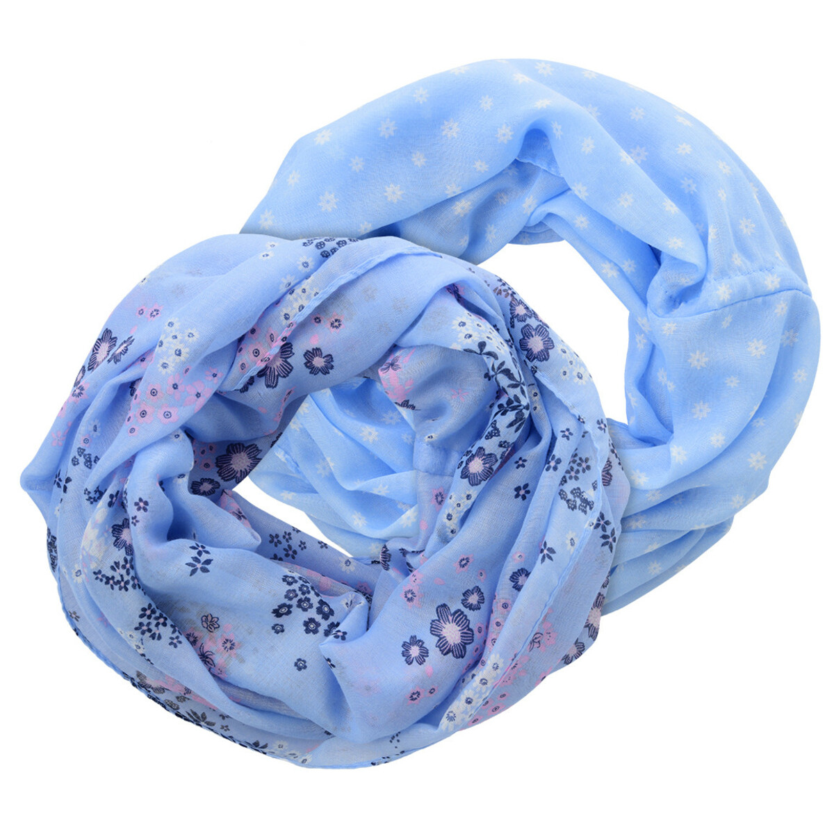 Bild 1 von 2 Damen Rundschals mit floralem Muster HELLBLAU