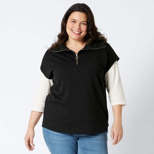 Damen-Pullover mit Reißverschluss, große Größen