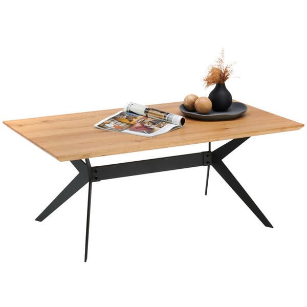 Bild 1 von Hom`in Couchtisch, Schwarz, Eiche, Holz, Metall, Eiche, massiv, rechteckig, konisch, 45x65 cm, Wohnzimmer, Wohnzimmertische, Couchtische, Metall-Couchtische