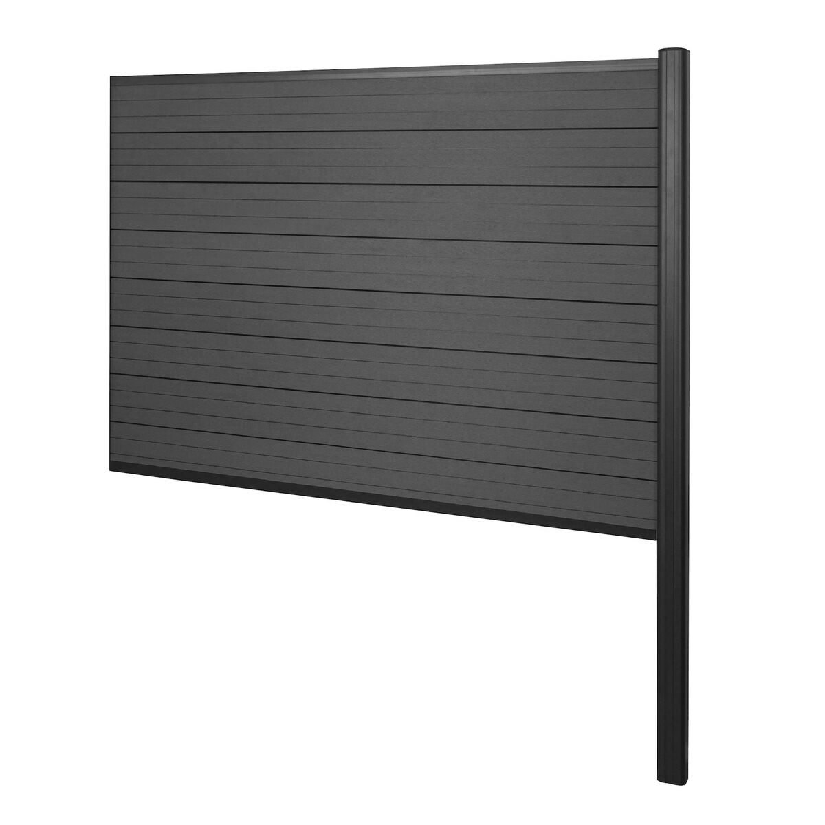 Bild 1 von WPC-Sichtschutz Savoie, Zaun Windschutz, Alu-Pfosten zum Einbetonieren ~ Erweiterungselement, 185cm anthrazit