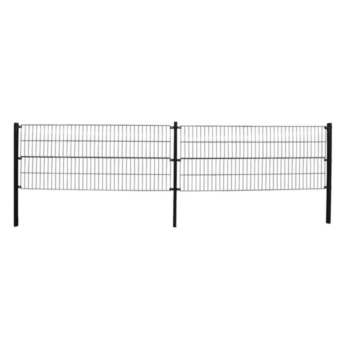 Modulares Zaunsystem, Doppelstabmattenzaun Morata, anthrazit, 160 cm x