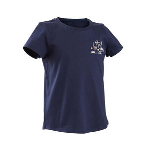 T-Shirt Basic Baumwolle Kinder marineblau