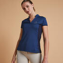 Bild 1 von Reit-Poloshirt 500 Kurzarm Mesh Damen dunkelblau/marineblau