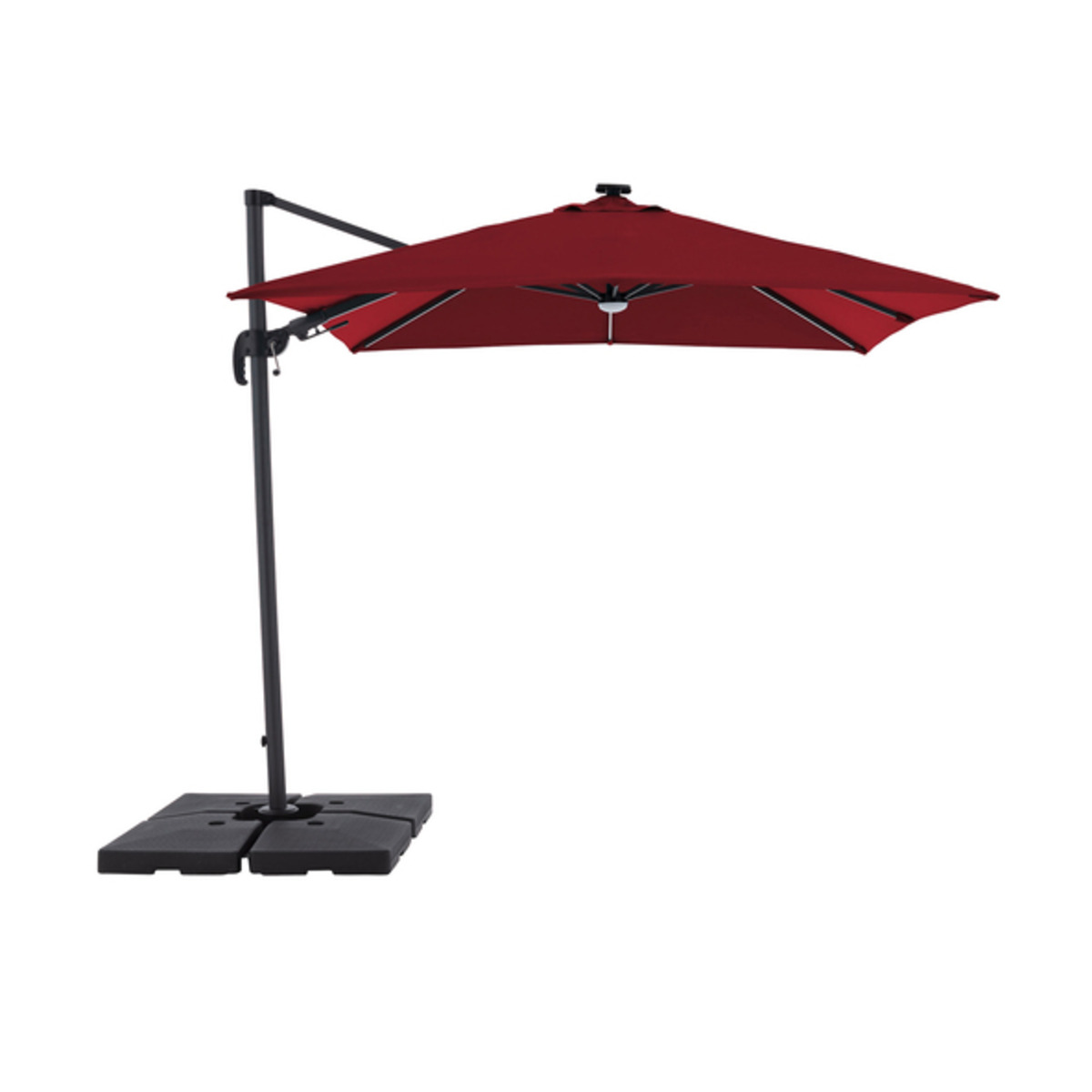 Bild 1 von Alu-LED-Solarpendelschirm, 250 x 250 cm, bordeaux