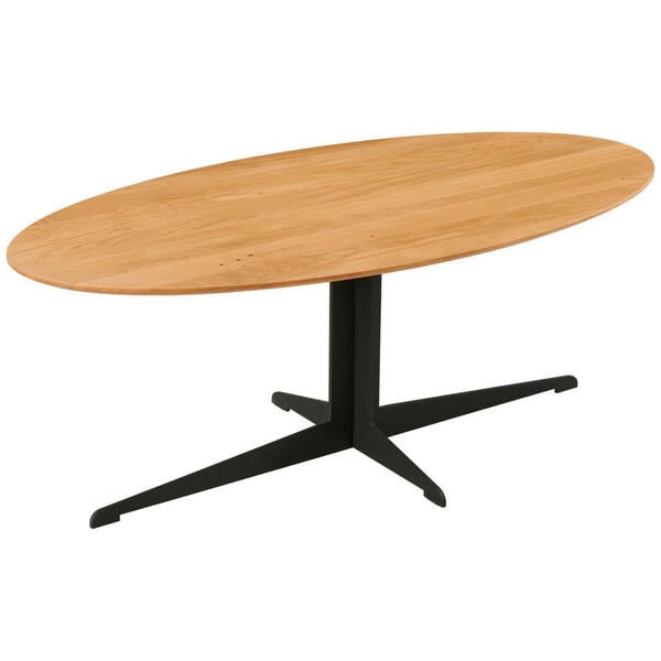 Bild 1 von Livetastic Couchtisch, Natur, Schwarz, Holz, Metall, Eiche, massiv, oval, Sternfuß, 120x44.5x60 cm, Wohnzimmer, Wohnzimmertische, Couchtische