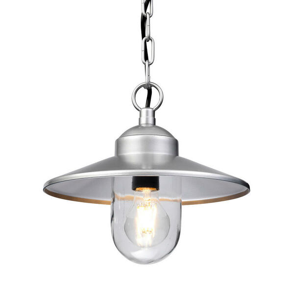 Bild 1 von Elstead Lighting AUßENHÄNGELEUCHTE Elstead Klampenborg, Silber, Metall, Glas, 26 cm, Grüner Punkt, RoHS, höhenverstellbar, Lampen & Leuchten, Leuchtenserien