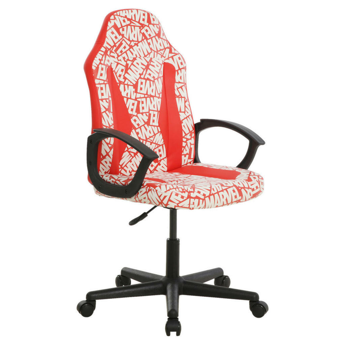 Bild 1 von Marvel Gamingstuhl Marvel, Rot, Weiß, Kunststoff, Textil, Graphik, Drehkreuz, 60x98.5-108x63.6 cm, inklusive Armlehnen, Typenauswahl, Kinder- & Jugendzimmer, Jugendmöbel, Gamingstühle