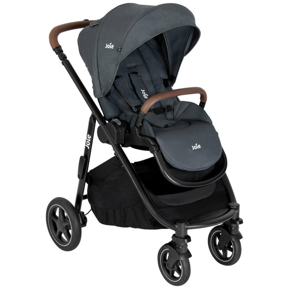 Bild 1 von Joie Kinderwagen Versatrax 2024, Dunkelblau, Dunkelgrau, Textil, 60x109.5x90 cm, Feststellbremse, Fußstütze abklappbar, Federung, Verdeckung abnehmbar, 5-Punkte-Gurt, für Babyschale geeignet, Grif