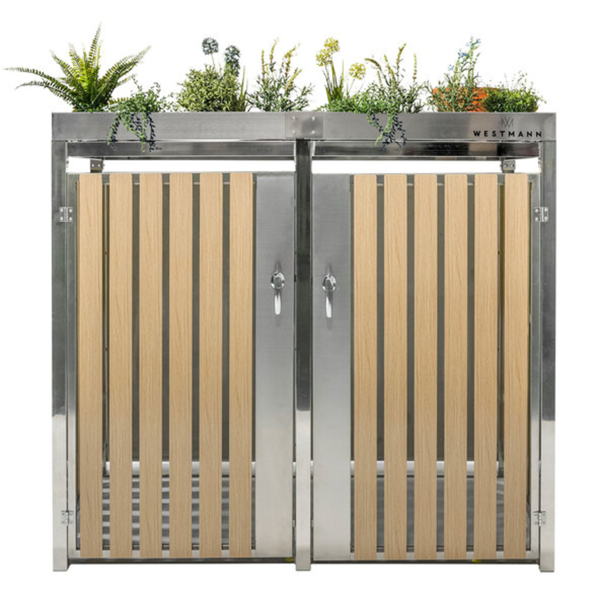 Bepflanzbare Mülltonnenbox Edelstahl, 2 x 240 l im ALDI ansehen!