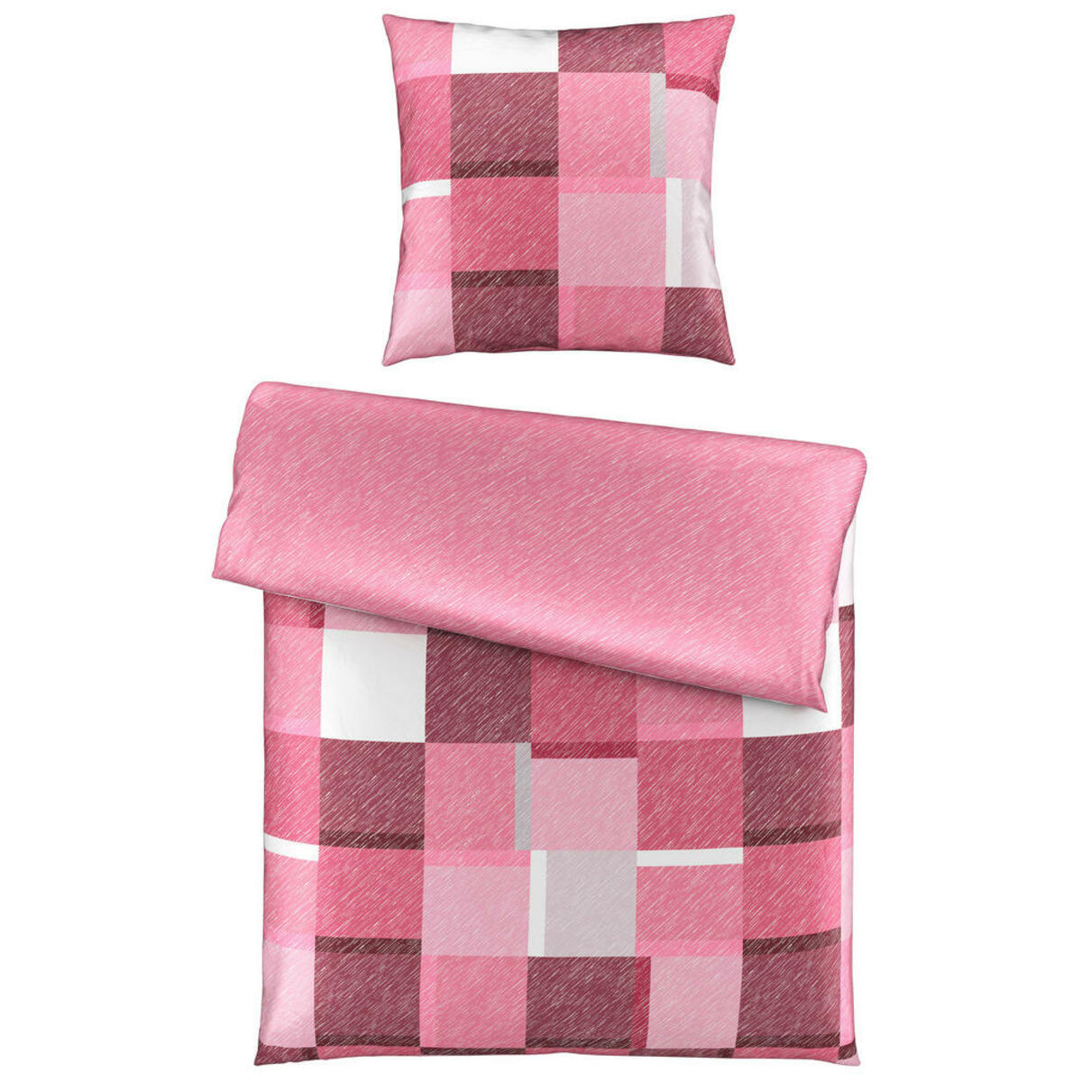 Bild 1 von Bio:Vio Wendebettwäsche, Pink, Textil, Karo, 135 cm, Gots, pflegeleicht, schadstoffgeprüft, bio, Schlaftextilien, Bettwäsche, Bettwäsche
