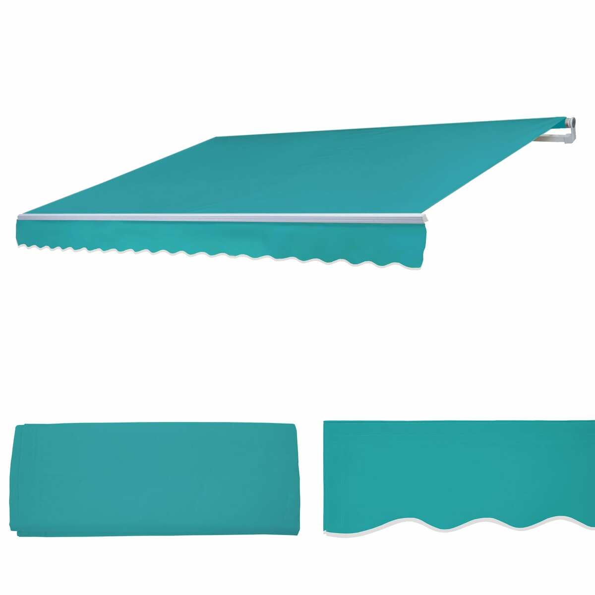 Bild 1 von Ersatz-Bezug für Markise MCW-E49, Gelenkarmmarkise Ersatzbezug Sonnenschutz, 2,5x2m ~ Polyester türkis