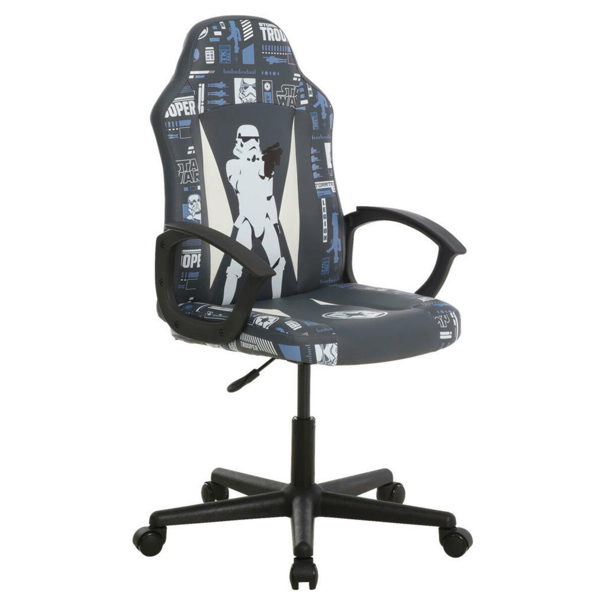 Bild 1 von Star Wars Gamingstuhl Star Wars, Grau, Schwarz, Weiß, Hellblau, Kunststoff, Textil, Graphik, Drehkreuz, 60x98.5-108x63.6 cm, inklusive Armlehnen, Typenauswahl, Kinder- & Jugendzimmer, Jugendmöbel,