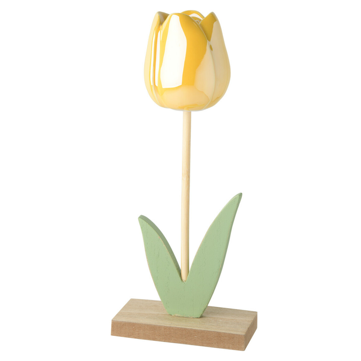Bild 1 von Deko-Aufsteller Tulpe mit Holzfuß GELB