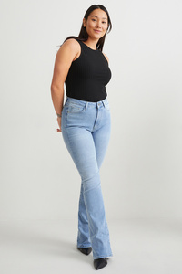 C&A Curvy Jeans-High Waist-Bootcut-LYCRA®-recycelt, Blau, Größe: 34