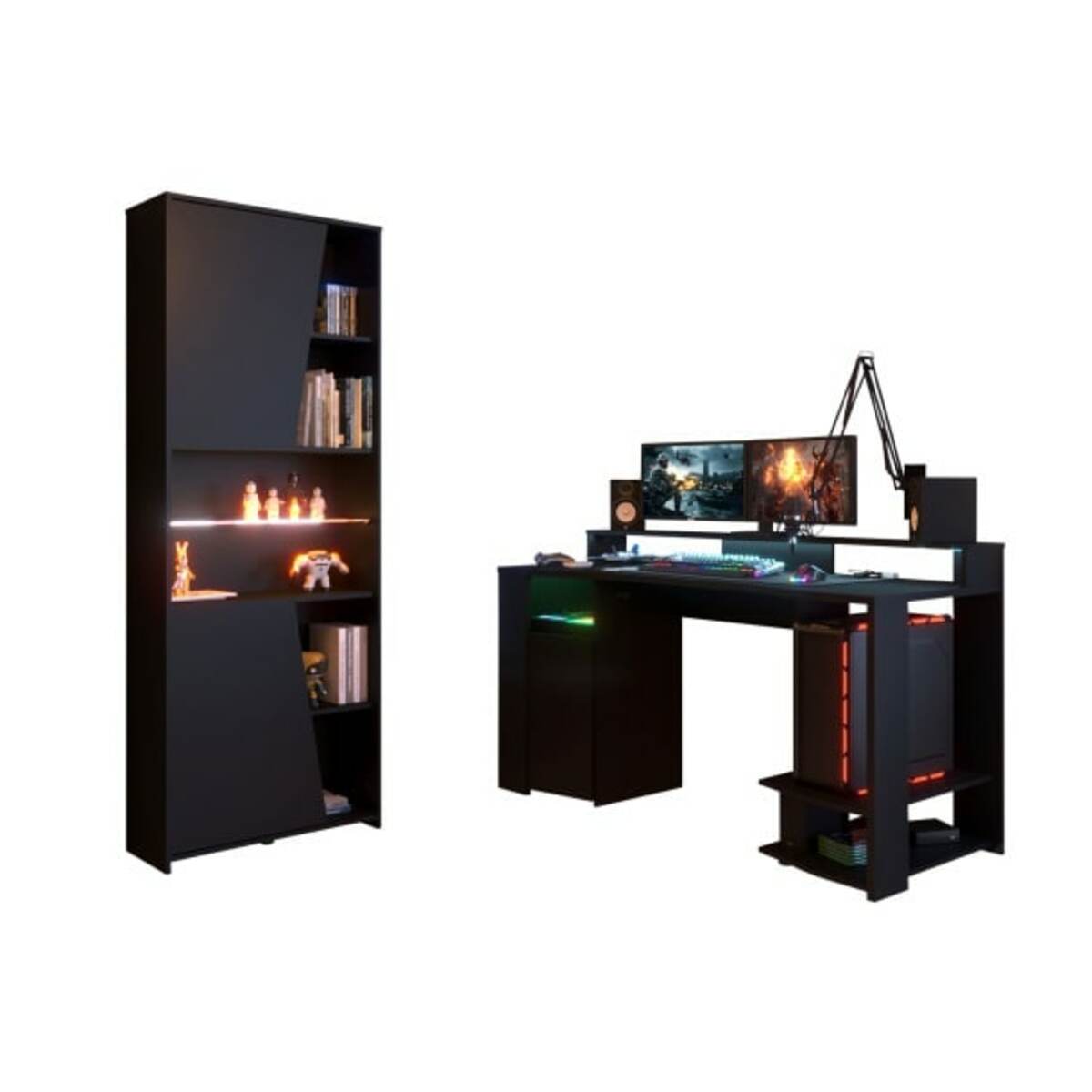 Bild 1 von Parisot Gamertisch und Regal mit LED Beleuchtung schwarz