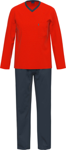 Ammann Schlafanzug, V-Ausschnitt, für Herren, rot, 52