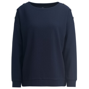 Damen Sweatshirt mit Strukturmuster DUNKELBLAU