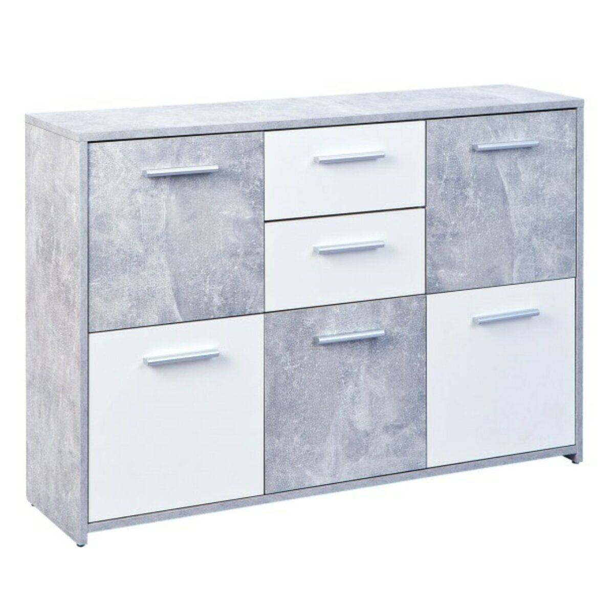 Bild 1 von Kommode Flavius 115x77x30 cm Weiß/Beton-Optik
