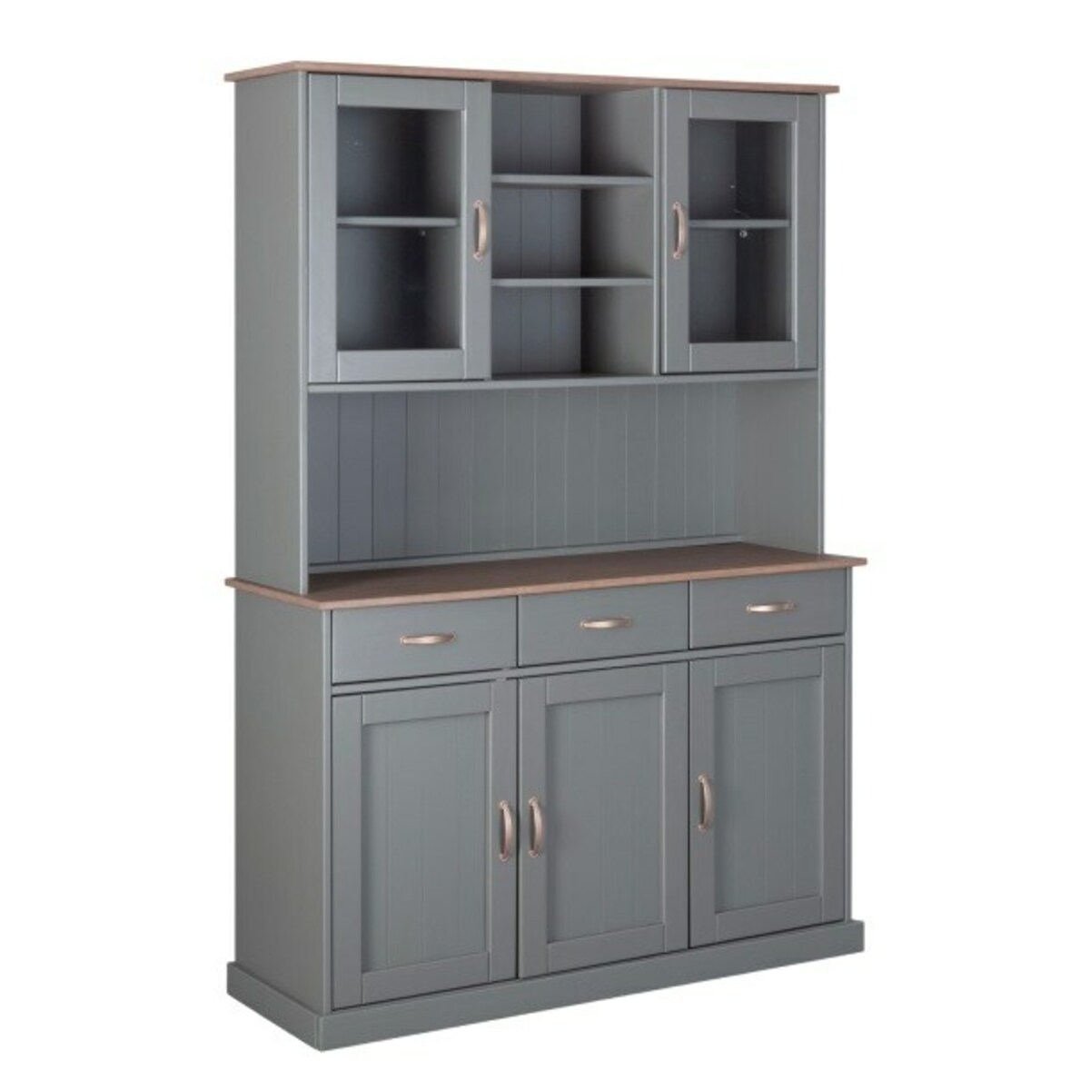 Bild 1 von Buffet Luzerna 6.1 Massivholz grau/braun 131x190x45 cm