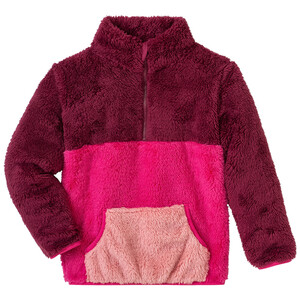 Mädchen Kuschelpullover aus Teddyplüsch HIMBEER / PINK / ROSA