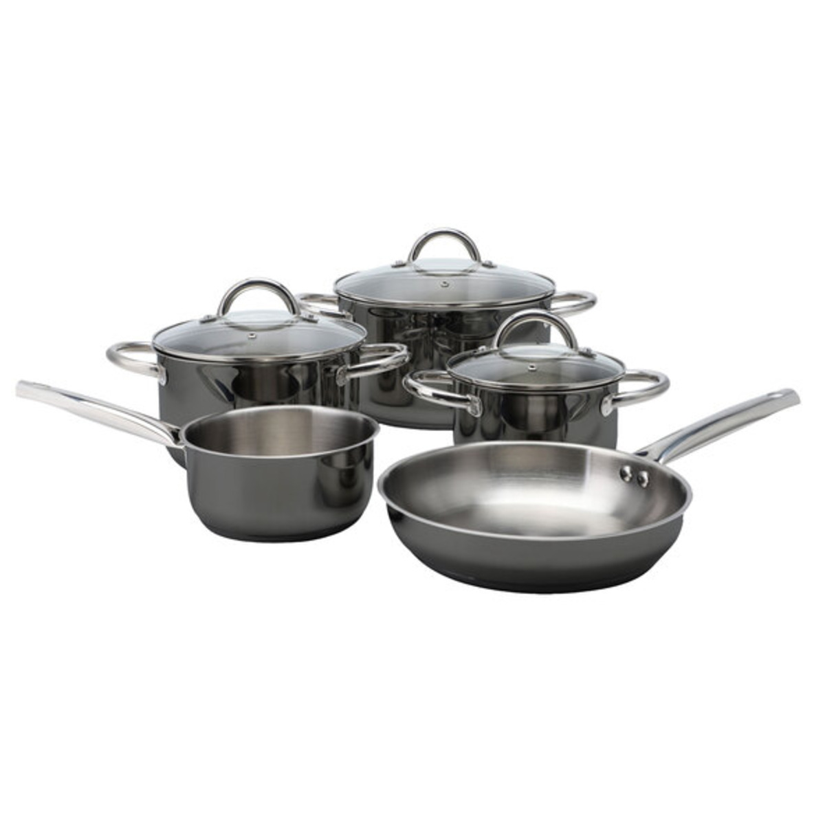 Bild 1 von Edelstahl-Kochtopf-Set, 8-tlg., Black-Edition schwarz