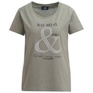 Damen T-Shirt mit Message-Print OLIV