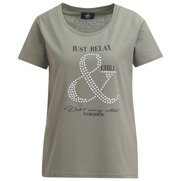 Bild 1 von Damen T-Shirt mit Message-Print OLIV