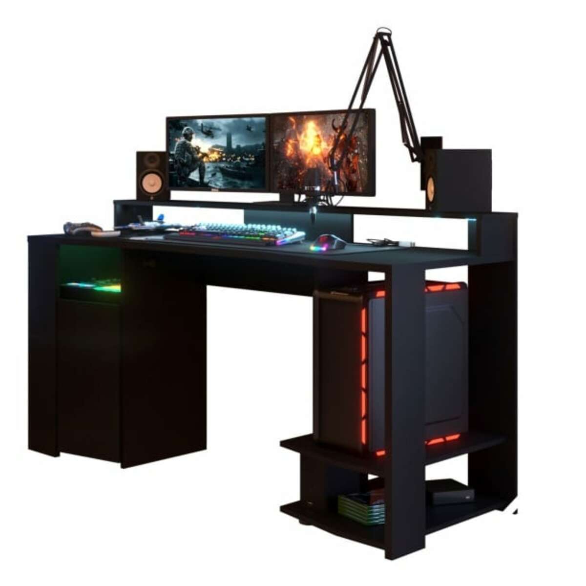 Bild 1 von Parisot Gamertisch mit LED Beleuchtung schwarz