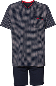 GÖTZBURG Schlafanzug "Alan", Minimal-Print, V-Ausschnitt, für Herren, blau, 60