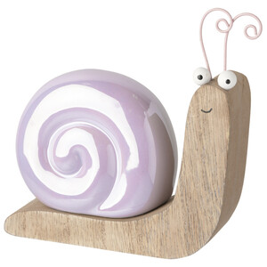 Deko-Schnecke mit Keramikhaus LILA