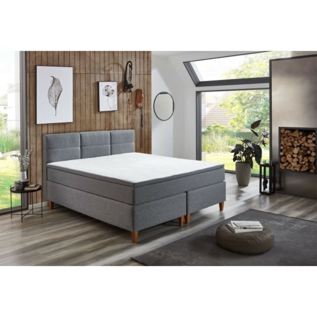 Bild 1 von Boxspringbett Ardi 180x110x213 cm Grau