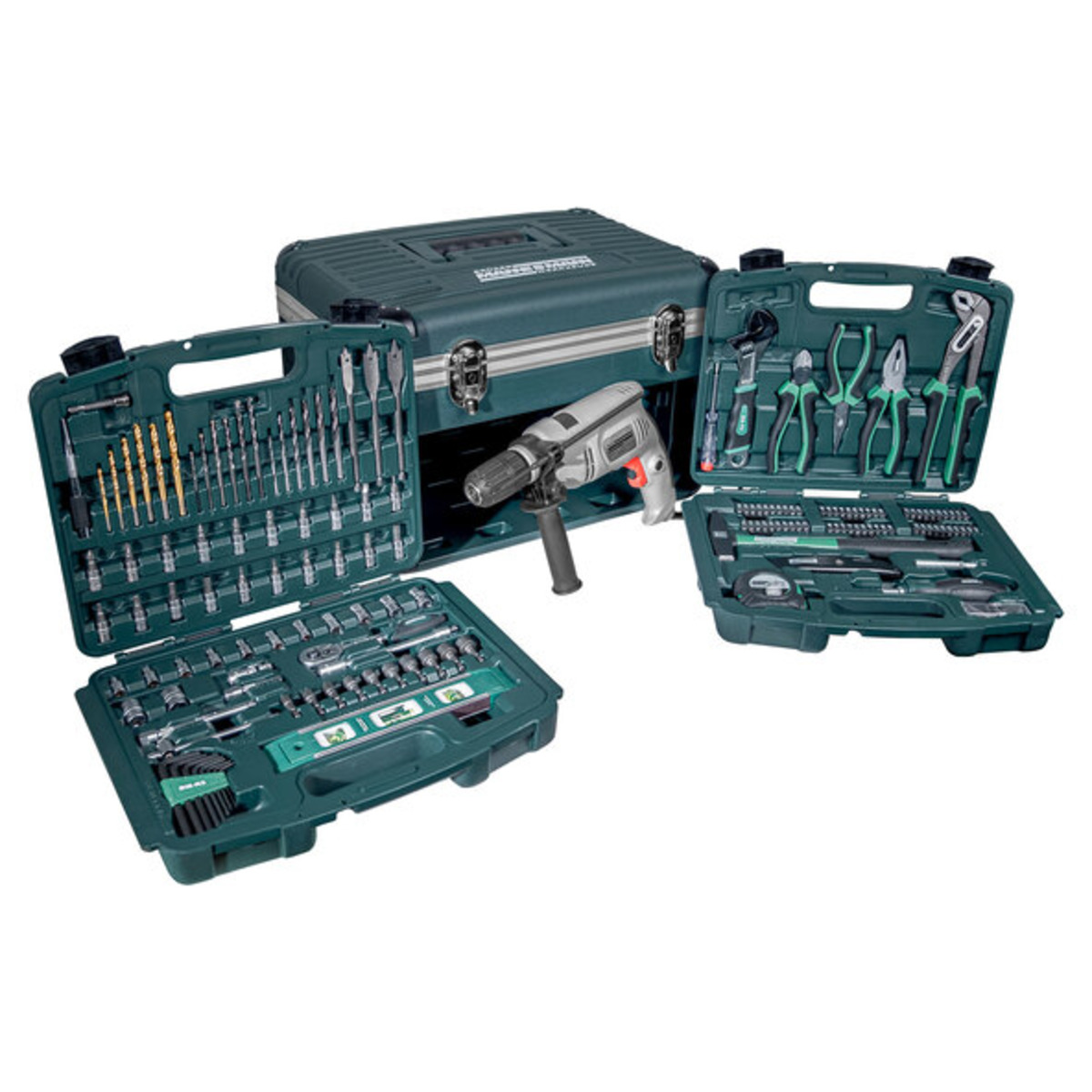Bild 1 von Werkzeugbox M29087, 163-tlg. + Schlagbohrmaschine M12507