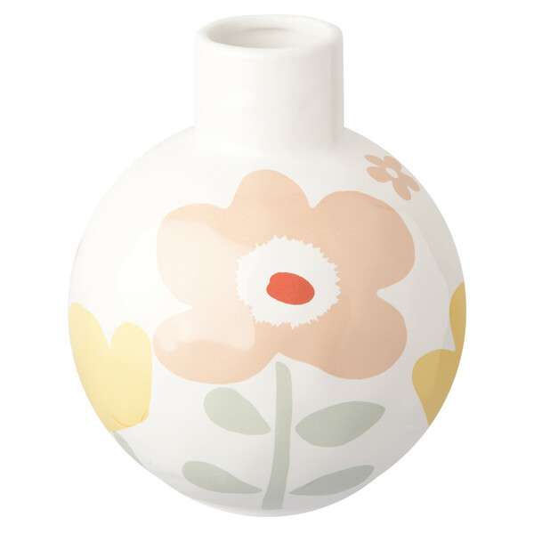 Bild 1 von Vase mit buntem Blumen-Motiv WEISS / BUNT