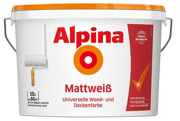 Bild 1 von ALPINA Wand- und Deckenfarbe Mattweiß