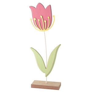 Deko-Aufsteller Tulpe aus Holz PINK