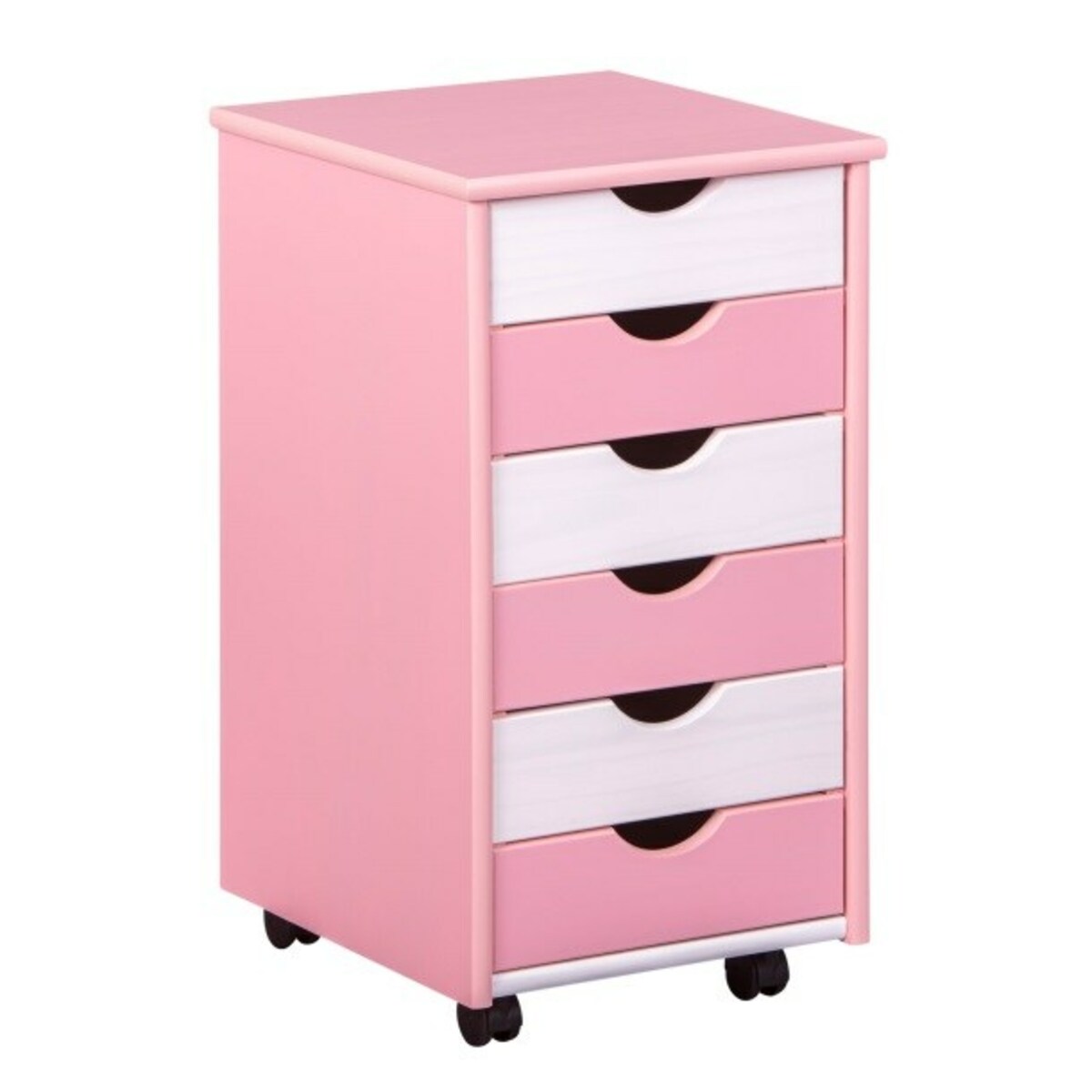 Bild 1 von Rollcontainer Pierre 35x65,6x39 cm Rosa/Weiß