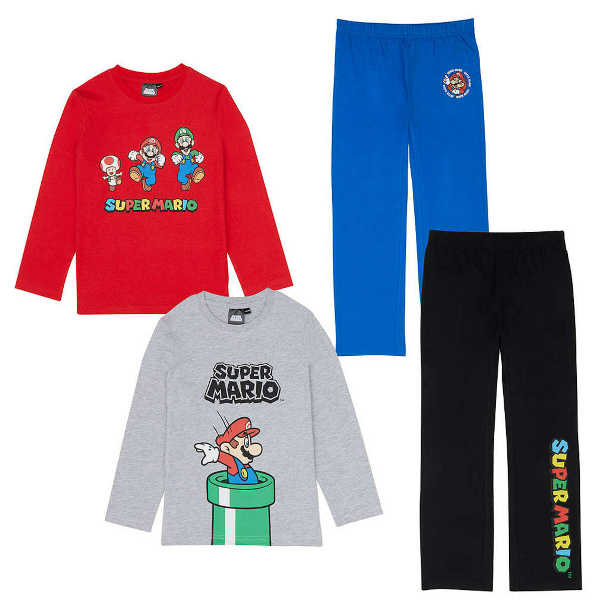 Super Mario Schlafanzug Jungen Super Mario Pyjama Set Für Jungen (2-8 Jahre) - Kurzärmliges T-Shirt & Shorts Aus Baumwolle Mario Pyjama Set 2-8 Jahre