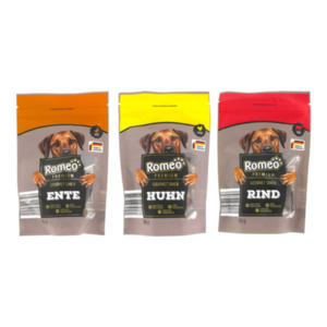 Premium Gourmet Hunde-Snack-Mix, 12 x 80 g (4 x Rind, 4 x Ente, 4 x Huhn)