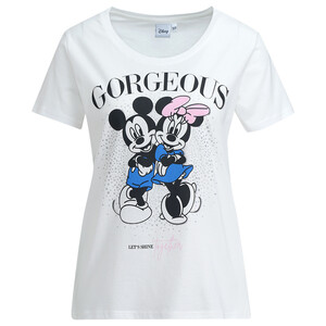 Minnie Maus T-Shirt mit Glitzer WEISS