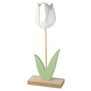 Bild 1 von Deko-Aufsteller Tulpe mit Holzfuß WEISS