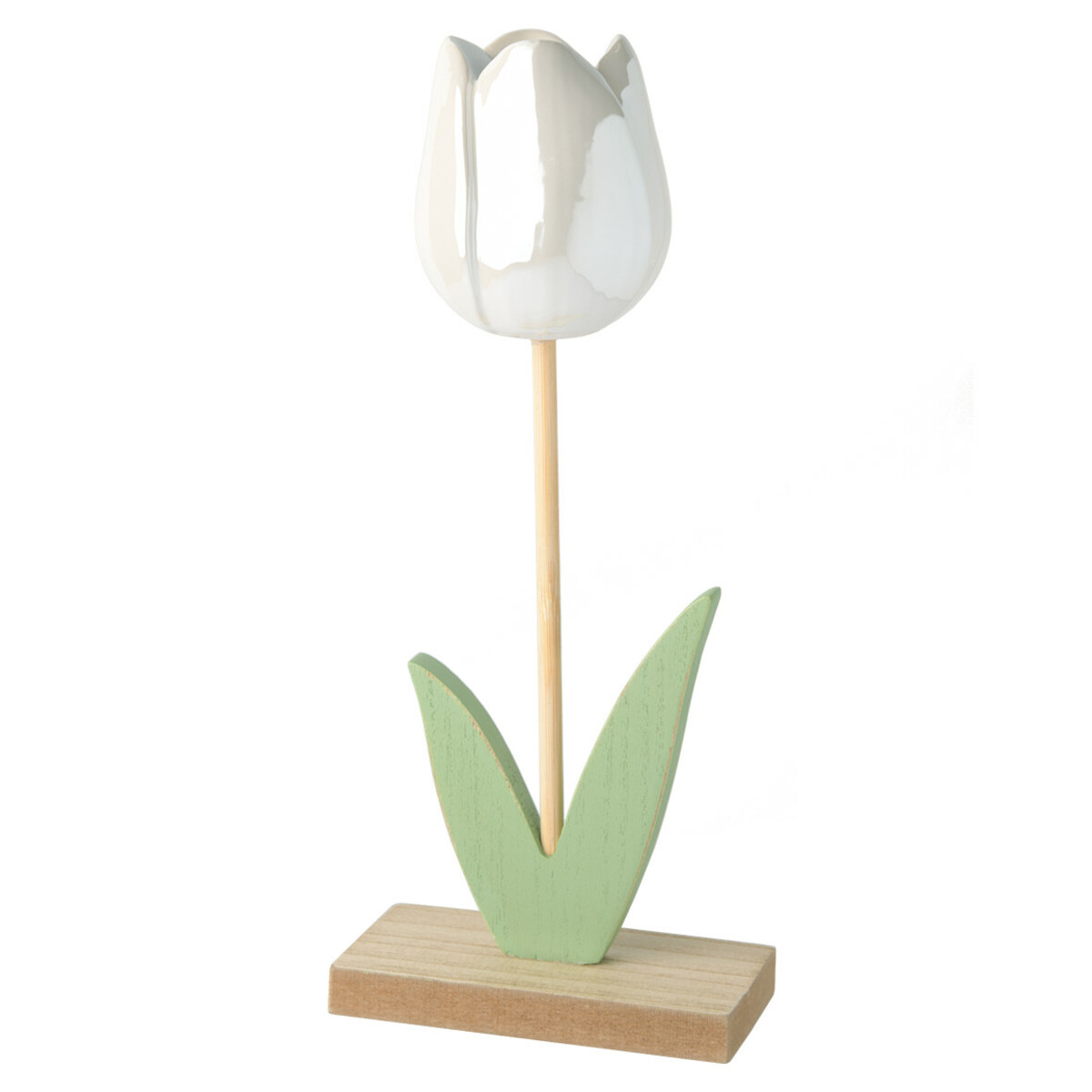 Bild 1 von Deko-Aufsteller Tulpe mit Holzfuß WEISS