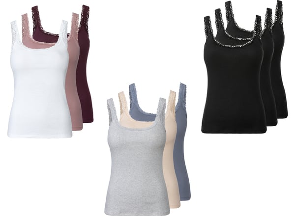 Bild 1 von esmara® Damen Tops, 3 Stück, mit hohem Baumwollanteil